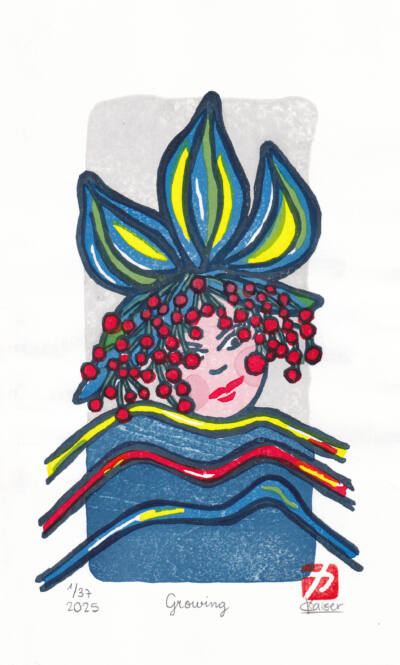 Growing Caroline Kaiser artist Japanese woodblock printing mokuhanga